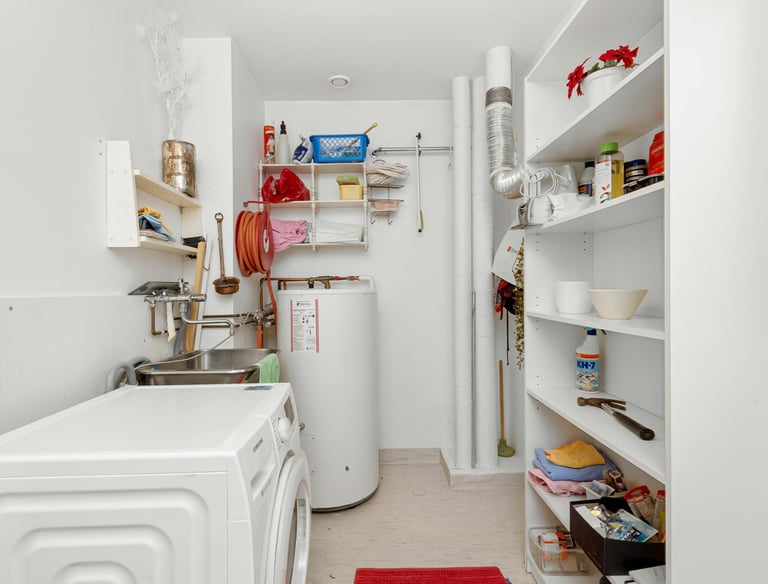 hot water heater in laundry room