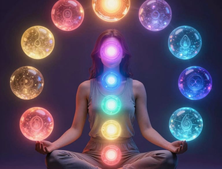 Hands gently holding tarot cards spread in a fan shape.