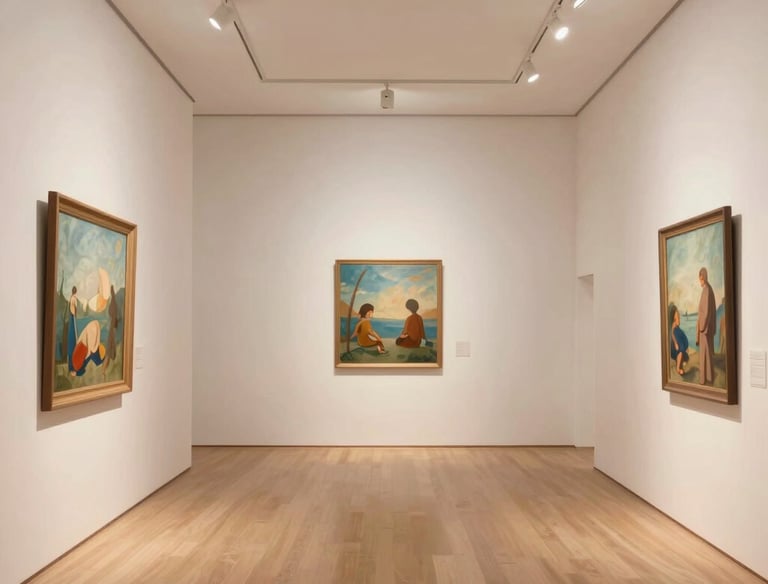 An intimate performance of live music and art in a calming, elegant space.