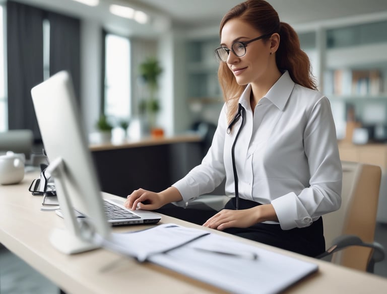 A friendly consultant assisting a client with managing incoming customer calls and messages.