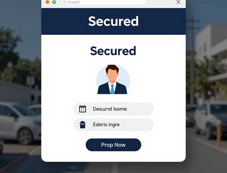A secure digital banking interface displayed on a tablet with financial charts.