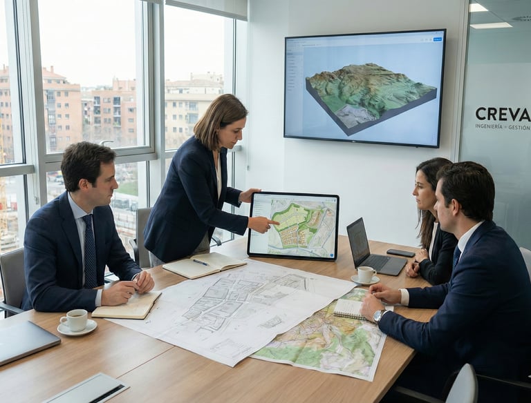 Reunión técnica para definir estrategia de desarrollo de suelo en proyecto andaluz.