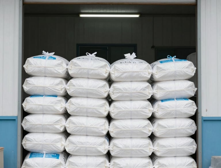 Stainless steel tanks and pipelines in a high-tech collagen production facility.
