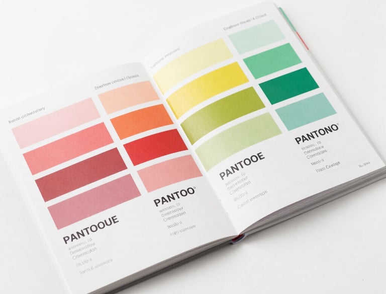 Color swatch book laid on a table