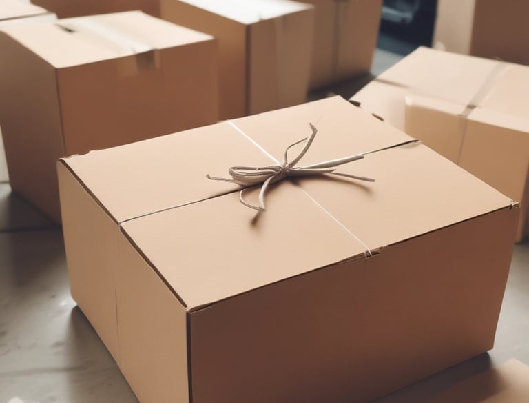 A hand packaging custom air fresheners ready for shipment.