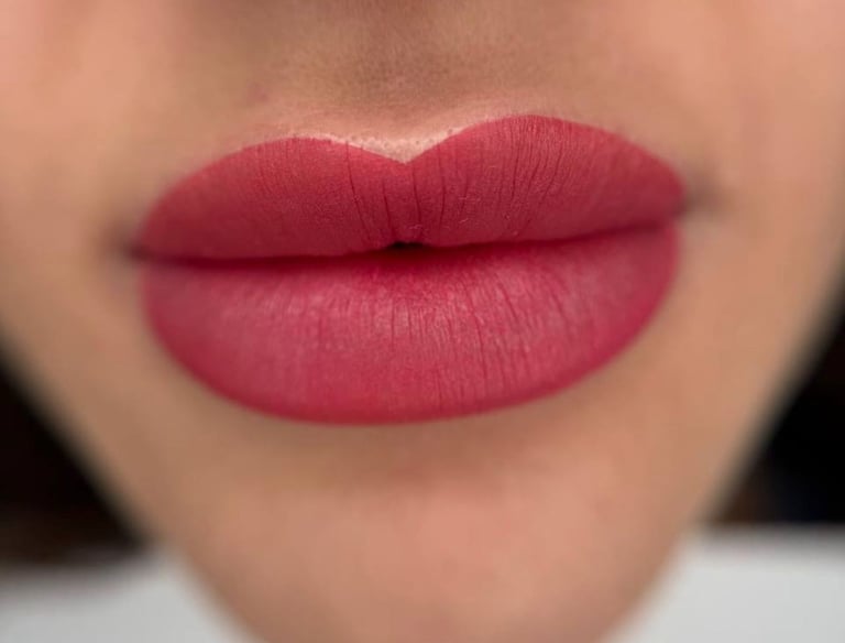 Lippenkontur mit Vollschattierung 