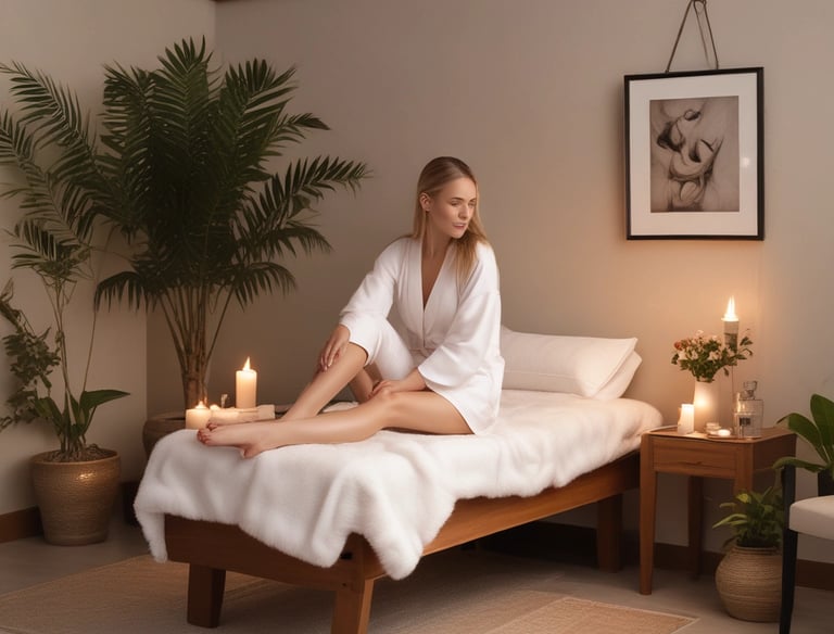 Close-up of hands applying natural vibrational skincare products on glowing skin.