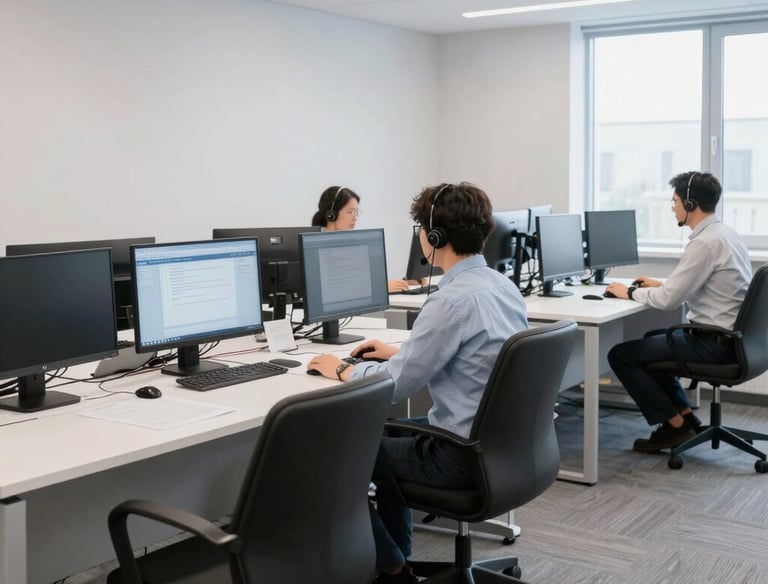 Modern office space with employees enjoying fresh filtered water from a sleek Aquaria dispenser.