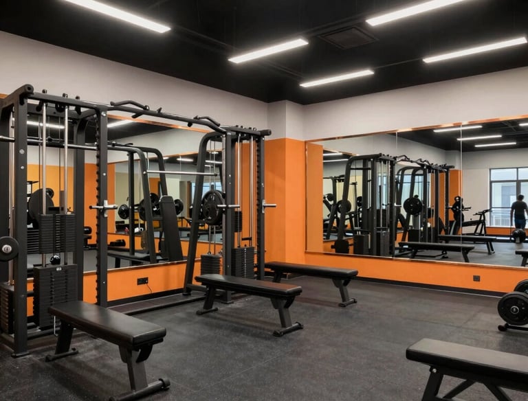Bright gym interior with athletes hydrating from a clean, wall-mounted Aquaria water source.