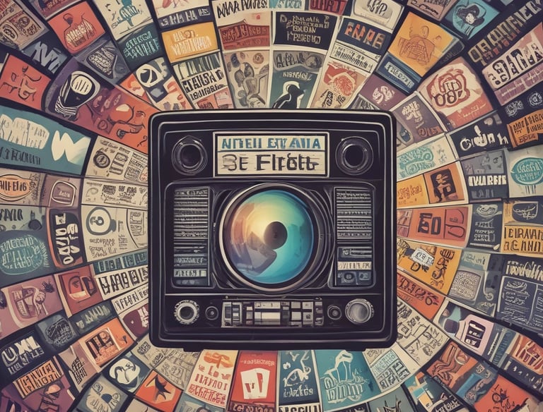 A lively film set with cameras rolling and creative team members directing scenes.