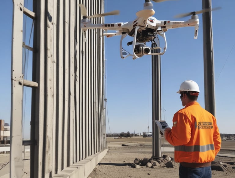 Thermal drone image highlighting heat signatures on a building roof.