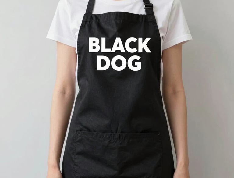 A woman standing in a kitchen wearing an apron