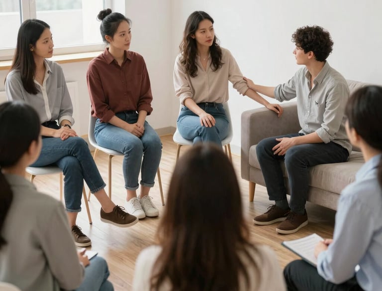 Happy user testimonials displayed on a light green background with soft pink accents.