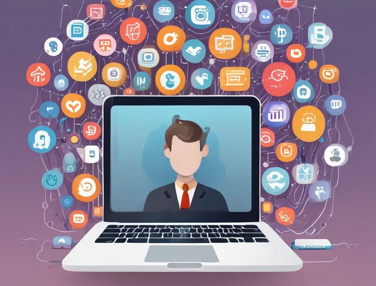 A small business owner happily reviewing boosted social media stats on a tablet.