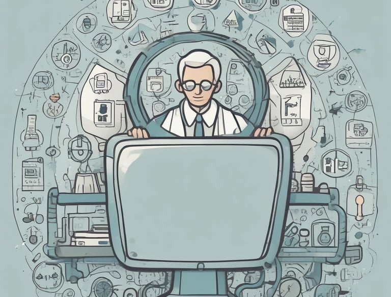 Sleek dashboard visualization highlighting health check indicators with clean lines.