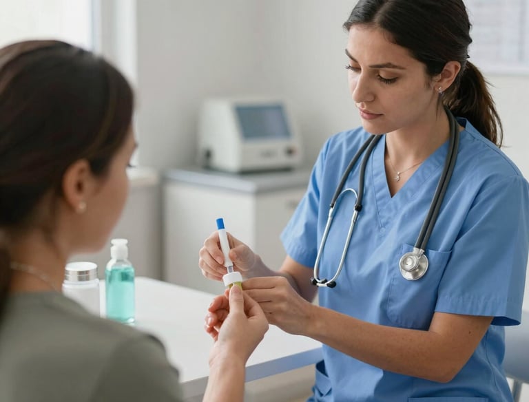 a man riding a skateboard down a street next to tall buildings