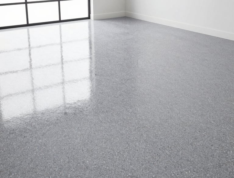 Decorative flake epoxy garage floor coating system