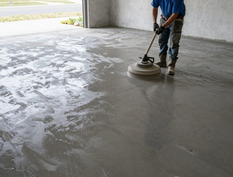 Concrete surface preparation for epoxy garage floor installation