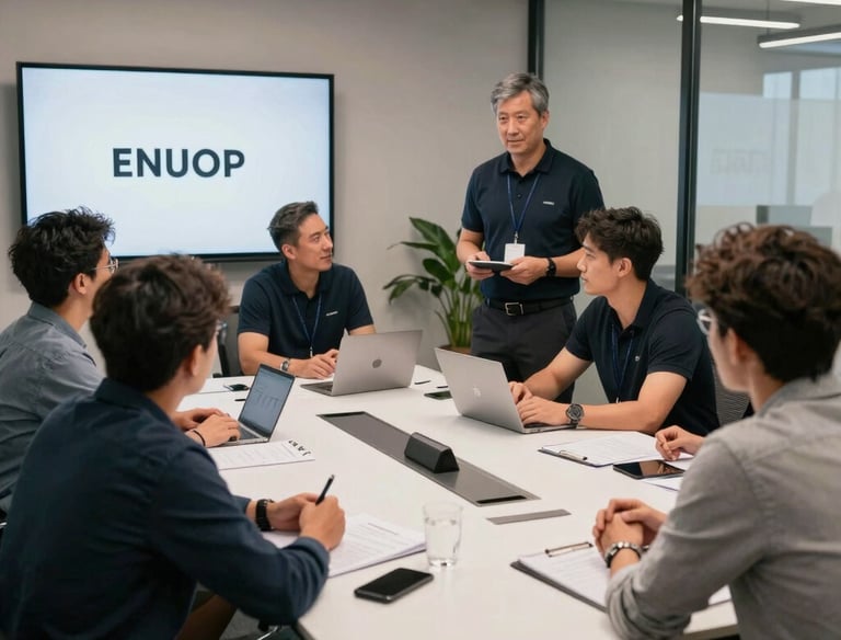 A team brainstorming session with athletes and brand representatives collaborating.