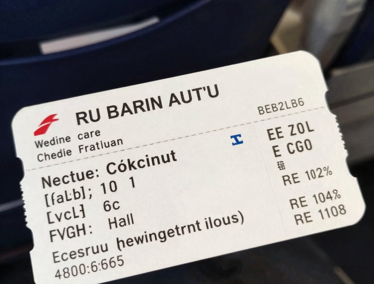 A traveler holding plane tickets with a suitcase ready to go.