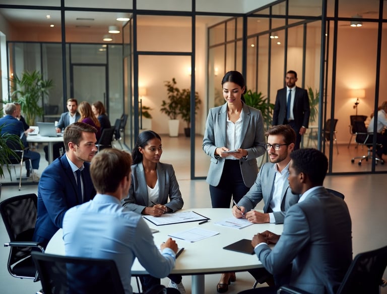 Personas reunidas de gestión humana