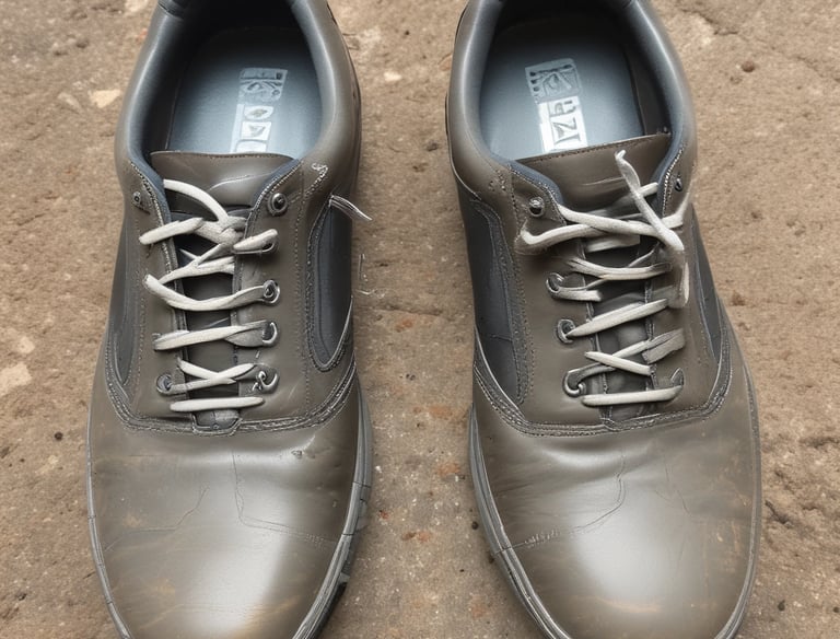 A delivery person picking up laundry bags from a customer's doorstep.