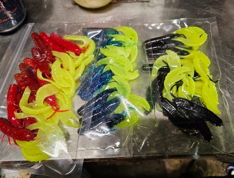 Custom order Crawdads with glow in the dark claws