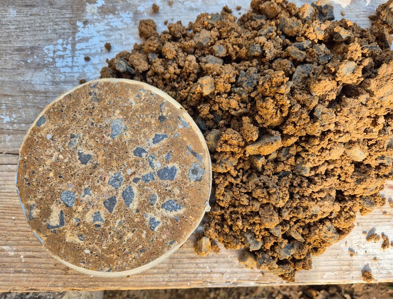 earth tile on loose earth background