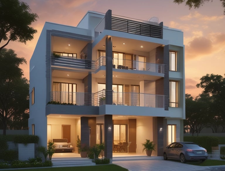 A stylish corporate office with wooden flooring and ergonomic workstations.