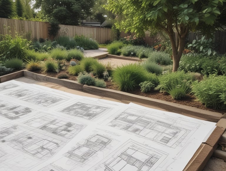 A beautifully designed garden layout with blooming flowers and clean paths.