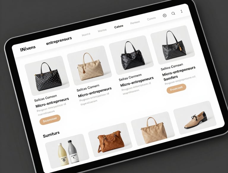 Artisan using a smartphone to manage orders in a cozy workshop.
