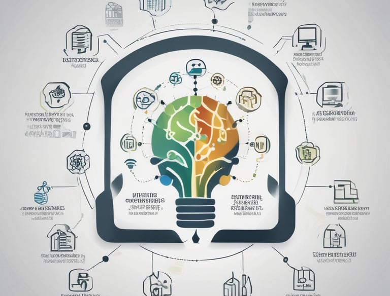 A professional integrating CRM software on a laptop with multiple connected devices.