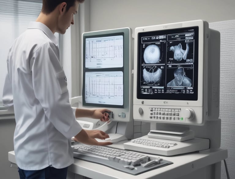 Friendly nurse assisting a child during a routine check-up