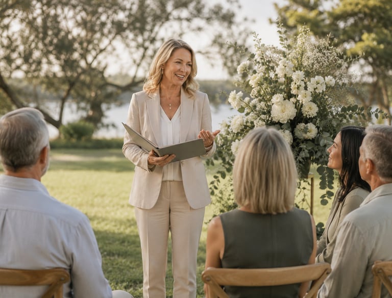 wedding celebrant during ceremony - wedding marketing Sydney