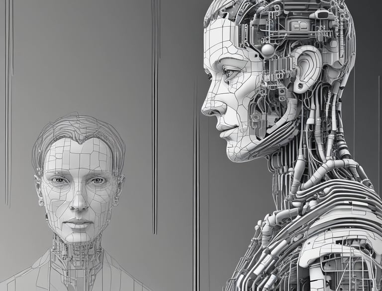 A sleek digital brain graphic glowing with data streams and neural connections.
