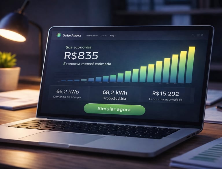 simulação de economia com energia solar
