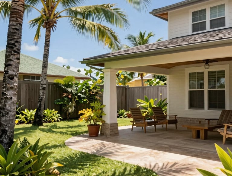 Concrete patio poured for homeowner in Kapolei