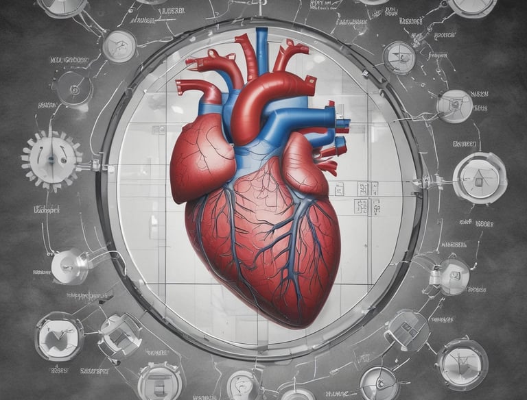 Surgeon performing heart surgery in a modern operating room.