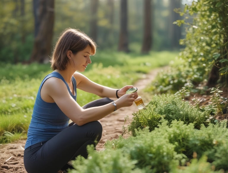 A colorful plate with balanced healthy foods including vegetables, fruits, and grains.