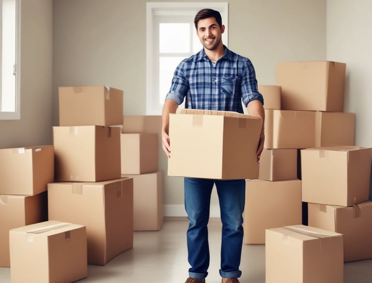 Professional movers handling delicate items with care during loading.