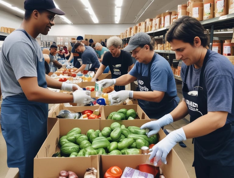 A group of passionate volunteers holding signs at a community rally.