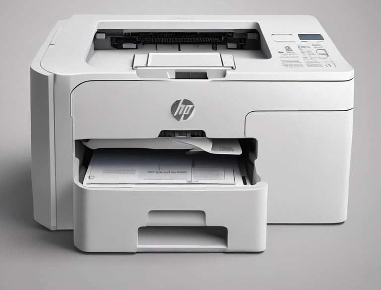 Technician carefully repairing a modern office printer with precision tools.
