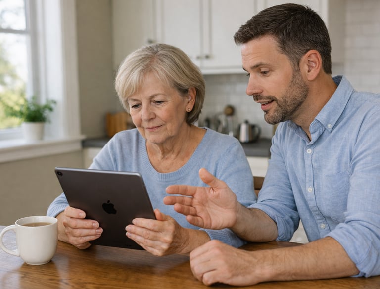 Cyber safety consultation helping client secure tablet and device settings