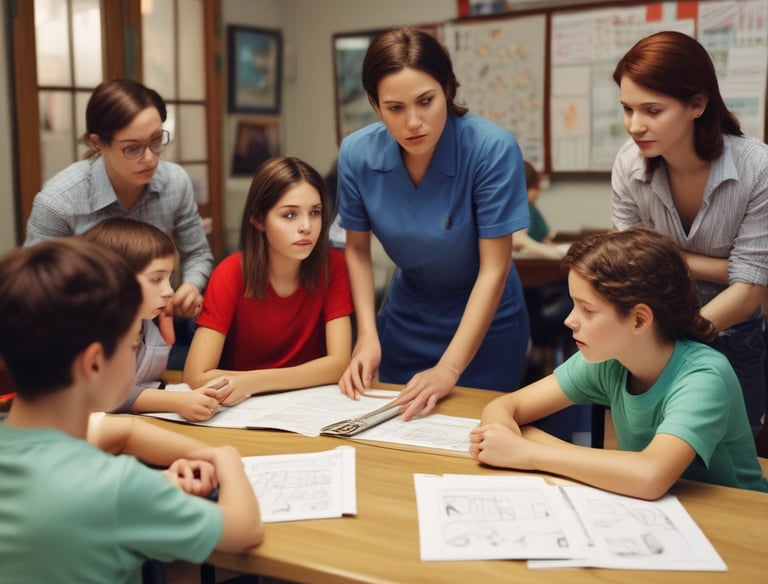 A neat display of physical and digital products with pastel pink accents on a wooden table.