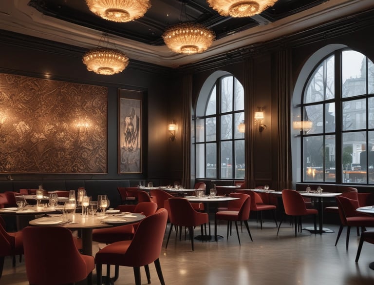 Elegant traveler reviewing a personalized itinerary in a cozy lounge.