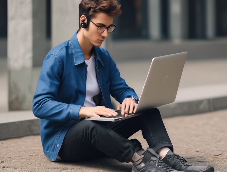 A young player filling out an online application form on a laptop with a ping pong paddle nearby.