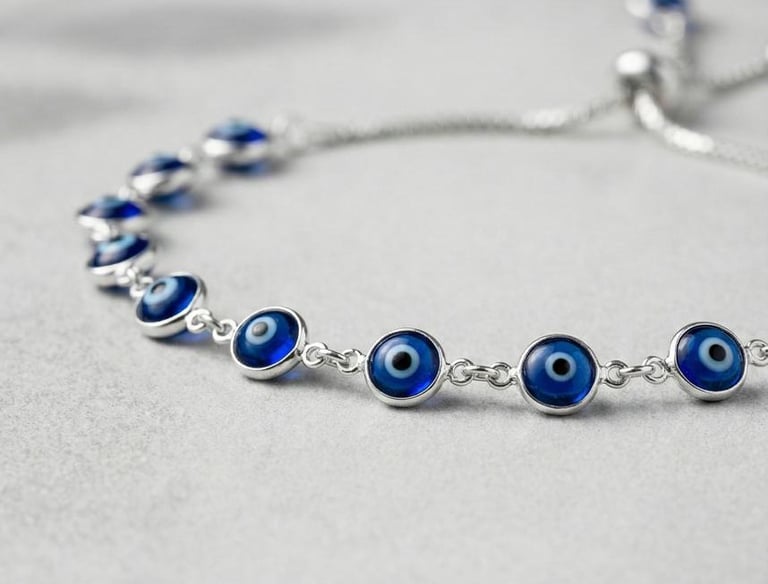 a bracelet bracelet with evil eye charms