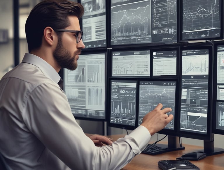 Technician inspecting water pipes during a detailed water audit at a commercial facility.