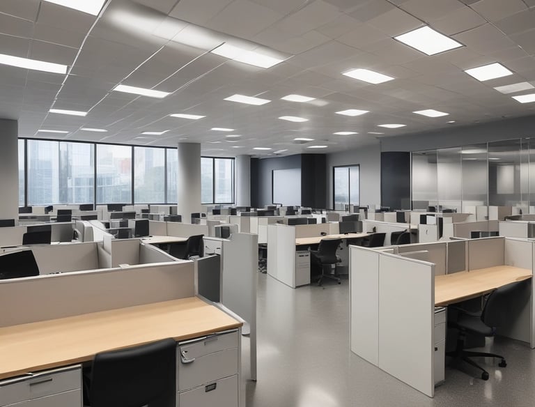 A professional team collaborating around a computer screen.