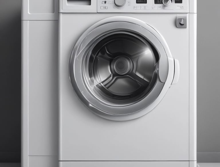 A microwave oven on a kitchen counter with the door slightly ajar.